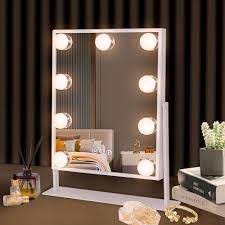 Hansong Hollywood Sminkspegel med Justerbar Belysning och 360° Rotering
