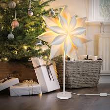 Julstjärna med LED - EANLOLY Stående Pappersstjärna