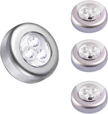 Självhäftande LED-ljus med knapp - 4-pack