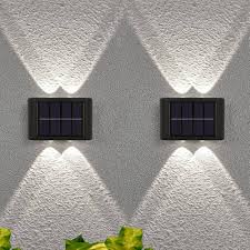 Solenergi LED-vägglampa Up & Down 4 i 1