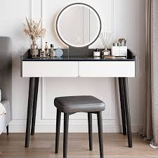 Elegant Sminkbord med Spegel och Belysning